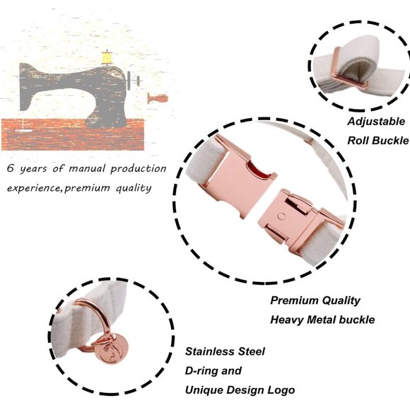 DOGWONG Dog Collar and Leash White - XS - Picture 2 of 5